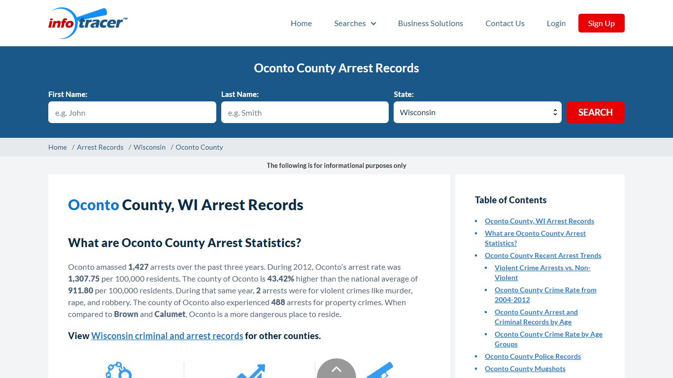 Oconto County, WI Arrests, Mugshots & Jail Records - InfoTracer